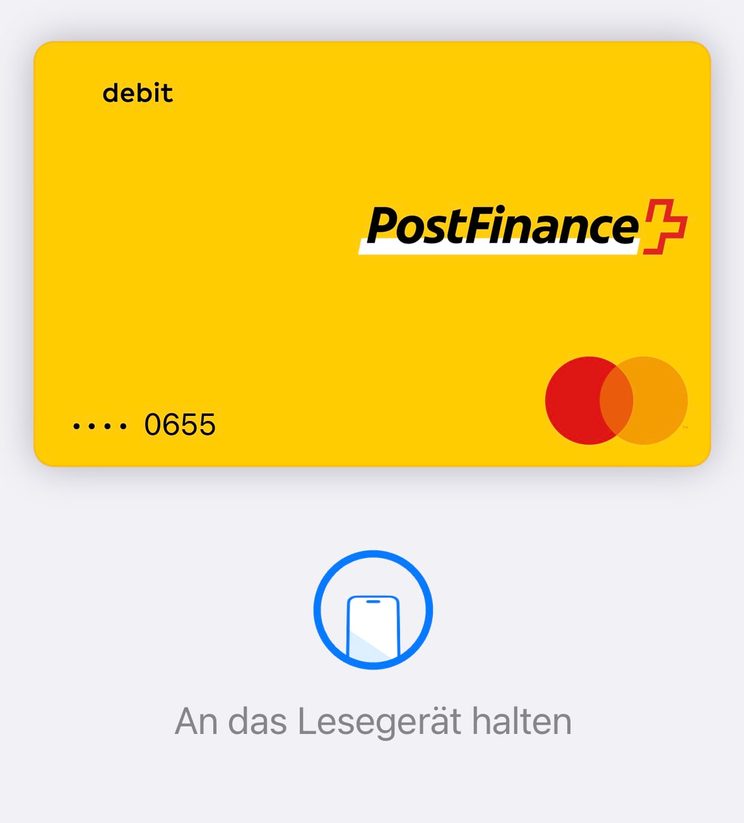 PostFinance-Card funktioniert neu mit Apple Pay