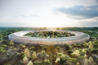 Neues Apple-Hauptquartier in Cupertino – Das runde Gebäude hat ein Durchmesser von über 460 Metern, der Umfang beträgt knapp 1.5 Kilometer. Auf vier Stockwerken gibt es insgesamt über 167'225 Quadratmeter Bürofläche — dazu kommt ein vier-stöckiges, 5400 Quadratmeter grosses Restaurant.
