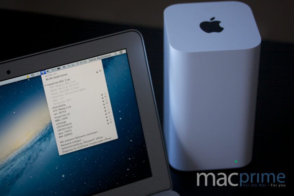 Das MacBook Air mit der neuen 802.11ac AirPort Time Capsule