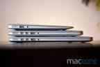 2013er MacBook Vergleich – Grössenvergleich 11-Zoll MacBook Air (oben), 13-Zoll Retina-MBP (mitte) und 15-Zoll Retina-MBP (unten)