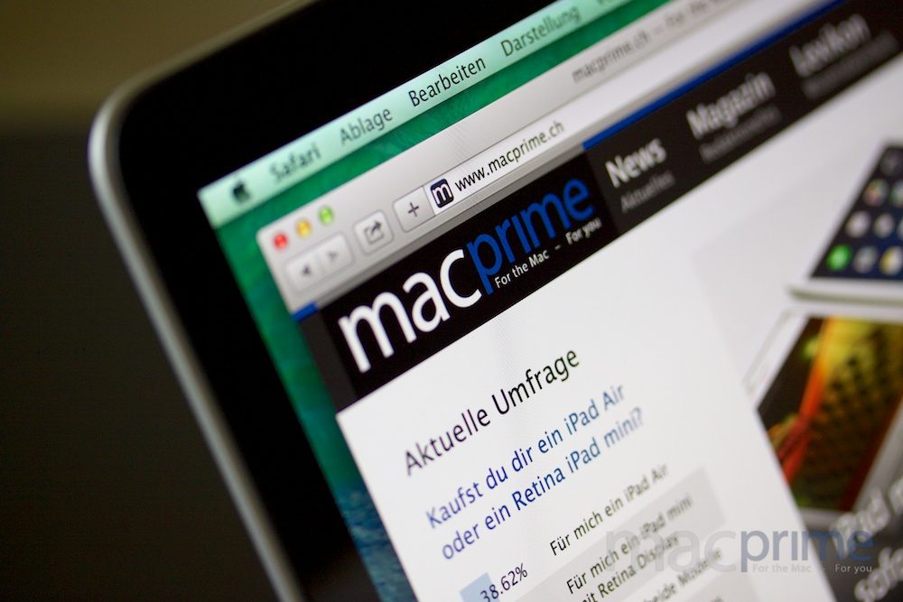 Das Retina-Display des neuen 13-Zoll MacBook Pro