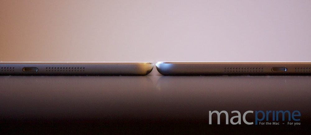 Vergleich iPad mini (2012; rechts) und das neue iPad mini mit Retina Display (rechts)