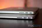 13" und 15" MacBook Pro mit Retina Display – Äusserlich sind die beiden Notebooks fast identisch, einmal in klein (13") und einmal in gross (15") (Hinweis: Bild zeigt visuell identische «late 2013»-Modelle)