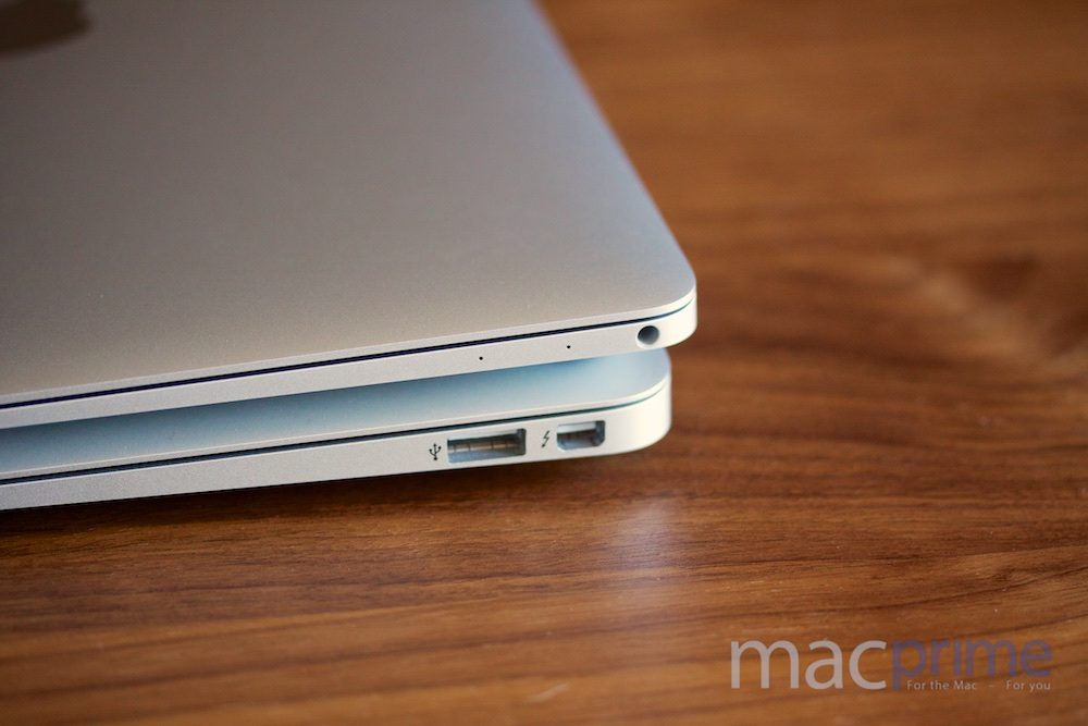 Das neue 12-Zoll MacBook (oben) im Vergleich zum 11-Zoll MacBook Air (unten)